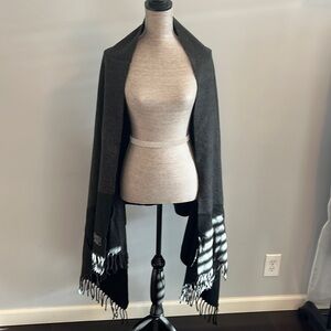H & M one size black and gray shawl, scarf.